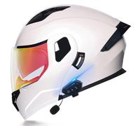 ZLHYQA Motorcycles Helmet Intercom, Flip Up Helmet Modular Motor Helmets Full Face Helmet with Dual Visor, Headset Automatic Answering Hands-Free, ECE Approved