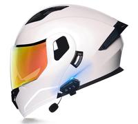 ZLHYQA Motorcycles Helmet Intercom, Flip Up Helmet Modular Motor Helmets Full Face Helmet with Dual Visor, Headset Automatic Answering Hands-Free, ECE Approved