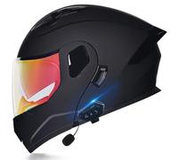 ZLHYQA Motorcycles Helmet Intercom, Flip Up Helmet Modular Motor Helmets Full Face Helmet with Dual Visor, Headset Automatic Answering Hands-Free, ECE Approved