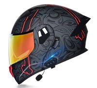 ZLHYQA Motorcycles Helmet Intercom, Flip Up Helmet Modular Motor Helmets Full Face Helmet with Dual Visor, Headset Automatic Answering Hands-Free, ECE Approved