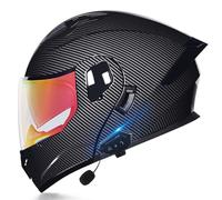 ZLHYQA Motorcycles Helmet Intercom, Flip Up Helmet Modular Motor Helmets Full Face Helmet with Dual Visor, Headset Automatic Answering Hands-Free, ECE Approved