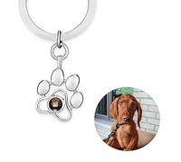 ZLHZW Pet Memorial Keyring Gifts for Dog Cat Owners-Loss Gift for Pet Lover-Personalised Keychain with Picture-Custom Photo Key Chain in Memory of Loved One-Remembrance Key Ring with Paw Print Charm