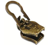 ZlideOn - 5A-1 Old Brass with Round Puller - Zip Puller, Brass Replacement Zip, Puller Repair Kit, Single Zipper