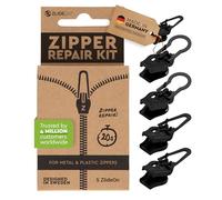 ZlideOn Zipper Pull Replacement - 5pcs, Black, Normal - Instant Zipper Replacement Slider Multipack