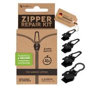 ZlideOn Zipper Pull Replacement - Silver, Normal Multipack (4 Pieces) - Instant Zipper Replacement Slider for Narrow Zippers