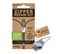 ZlideOn Zipper Repair Kit - Silver, (L/5) - Pull Replacement for Sliders, Plastic Zippers, Zipper Fixer Repair Kit for Backpacks, Luggage, Gear Bags, Tents, and Jackets and More