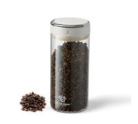 Zliger 1.7L airtight coffee tin 500g, with outlet valve and date display, airtight coffee tin glass for nuts cocoa tea leaves