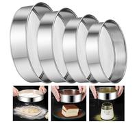 Zliger Flour Sifter, 4 pcs Stainless Steel Flour Sieves, Sieve for Baking, Flour Shaker, Fine Mesh Sieve, Baking Sieves 40mesh 12cm 18cm, 60mesh 15cm 20cm