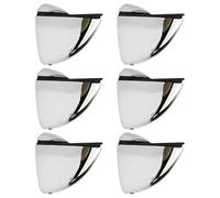 Zliger Pack of 6 Glass Shelf Brackets, Glass Shelf Brackets, Wall Mount, Glass Holder, Zinc Alloy Adjustable Shelf Brackets, Glass Shelf Support Holder for Bathroom