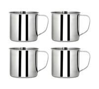 Zliger Set of 4 Stainless Steel Coffee Cups Drinking Cups Stainless Steel Cup Metal with Handle Milk Tea Mug Tea Mug Travel Mug for Hot and Cold Drinks (350 ml)