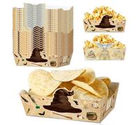 Zliisang 24 Pcs Magic Wizard Party Supplies Wizard Paper Food Trays Disposable Serving Tray Nacho Trays Food Boats for Wizard Birthday Decorations