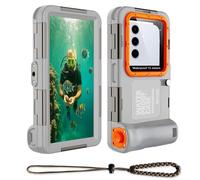 ZLIME Waterproof Mobile Phone Case - 15 m Underwater Case for 6.9 Inch Smartphones - HD Photos & Videos - with Tripod & Carry Strap - Compatible with Samsung, Huawei, Pixel, Xperia, Vivo (Grey Orange)