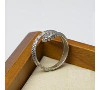 ZLING 925 Sterling Silver Gothic Python Snake Ring For Men Women Adjustable Size Wrap Ring Punk Jewelry