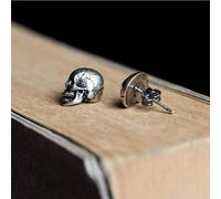 ZLING 925 Sterling Silver Gothic Skull Earring Studs For Men Women Punk Vintage Ear Studs Piercing Earring Pin Jewellery