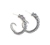 ZLING 925 Sterling Silver Octopus Tentacle Stud Earrings For Men Women Punk Gothic Ear Studs 925 Silver Ear Piercing Jewelry