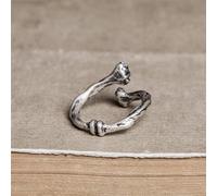 ZLING 925 Sterling Silver Rib Cage Ring For Men Punk Adjustable Size Opening Ring Gothic Distressed Ring Jewelry