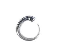 ZLING 925 Sterling Silver Vintage Snake Rings Adjustable Opening Ring Men Women Hoop Earrings Gothic Punk Jewelry Set