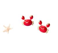 ZLING Cute Ear Stud For Girl 925 Sterling Silver Enamel Crab Stud Earrings Easy Office Lady Week Jewelry For Women Gifts