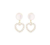 ZLING Gold Color Clip On Earrings Cute Opal Pearl Statement Screw Heart Shape No Pierced Cuff Earrings Ear Clip