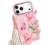 ZLIVAVF Magnetic Case for iPhone 17 Pro Max, Pink Lily Flower