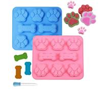 ZLKRHAK Pet Snack Mould Silicone Biscuit Mould Ice Cube Tray Silicone Baking Mat Dog Biscuits Ice Cube Baking Mats for Dog Treats and Glue Dripper