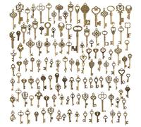 ZLKSKER 125 pcs Antique Bronze Charms Vintage Skeleton Keys DIY Jewelry Making Steampunk Key Necklace Pendants Wedding Birthday Party Favors