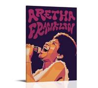 ZLLFES Aretha Franklin Poster Canvas Wall Art Modern Simple Style Suitable for Various Life Scenes Is Also A Great Birthday Gift Souvenir ChoiceFrame-style24x36inch(60x90cm)