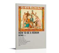 ZLLFES HOW TO BE A HUMAN BEING Glass Animals Poster Canvas Wall Art Modern Simple Style Suitable for Various Life Scenes Is Also A Great Birthday Gift Souvenir ChoiceFrame-style20x30inch(50x75cm)