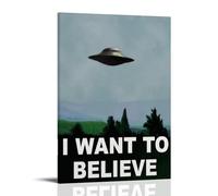 ZLLFES I Want To Believe Poster Canvas Wall Art Modern Simple Style Suitable for Various Life Scenes Is Also A Great Birthday Gift Souvenir ChoiceFrame-style24x36inch(60x90cm)