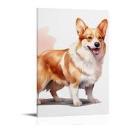 ZLLFES Welsh Corgis Poster Canvas Wall Art Modern Simple Style Suitable for Various Life Scenes Is Also A Great Birthday Gift Souvenir ChoiceFrame-style20x30inch(50x75cm)