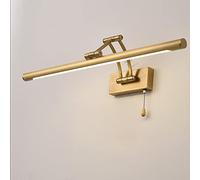 ZLLFHS Adjustable Copper Bathroom LED Vanity Light with Pull Chain Switch, Frame Picture Lighting, Wall Toilet Lamp Washroom Mirror Front Lights