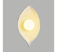 ZLLFHS Bedroom Resin Wall Sconce Leaf Swall Mounted Light with Milky White Lampshade (H: 30Cm), Nordic Vintage Wall Lamps for Bedside Hallway Living Room, G9 Socket/Black(White)