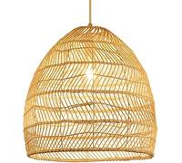 ZLLFHS Boho Style Chandelier Hollow Shape Lamp Shade 1-Light Basket Rattan Pendant Lights Farmhouse Lamp Fixtures Woven Wicker Ceiling Lights,Wall lamp