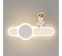 ZLLFHS Child's Room Wall Sconce for Bedside, Led Long Strip Wall Mounted Light 21W Astronaut Wall Lamp with Acrtlic Shade- 3 Color Temperatures, Living Room Bedroom Wall Lamps (L: 37.5Cm)