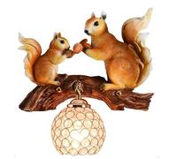 ZLLFHS Creative Animal Light Fixtures Nordic Resin Wall Lamps Lights with Crystal Shade, Cute Animal Squirrel Wall Mounted Lamp for Boy Girl Children's Room Study Bedside Lighting