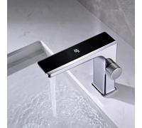 ZLLFHS Digital Luxury Display Sink White Water Crane Faucet Bathroom Cabinet wash Basin tap