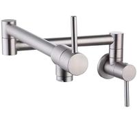ZLLFHS Foldable Wall Mounted, Double Handle Cold Water Faucet Brass rotatable, Mixer tap Kitchen faucets Sink faucets-Black (Color : Zeichnung) Drinking