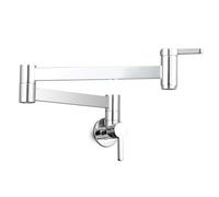 ZLLFHS Folding Faucet Wall Mounted Kitchen Sink tap s Double Handle,Chrome Plated