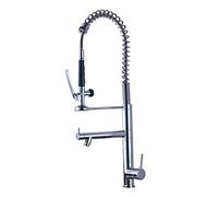 ZLLFHS for Bar Farmhouse Commercial, Sturdy Pre Rinse Spring Down Sink Single Handle with Sprayer, Black Bronze Pull Out Kitchen Faucet