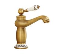 ZLLFHS Gold Basin Faucet,V-intage Faucet,Bathroom Faucets Compatible with Hole Gold,Antique Brass Bathroom 1 Hole,Gold B ，Faucet Kitchen taps for Sink
