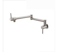 ZLLFHS Kitchen taps Black Golden Single Lever Rotate Folded Wall Mounted Sink Bathroom Kitchen Faucet 360 Rotation Faucet only Cold Water,Brushed nicekel