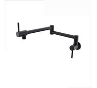 ZLLFHS Kitchen taps Black Golden Single Lever Rotate Folded Wall Mounted Sink Bathroom Kitchen Faucet 360 Rotation Faucet only Cold Water,Black