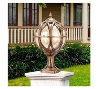 ZLLFHS Lamps, Wall Lamp Aluminum Column Lamps Glass Shade Pillar Lamp Retro Waterproof LED Outdoor Earth Lighting Pole Caplights Global Wall Light Post (Color : Dark, Size : 32CM)