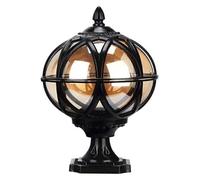 ZLLFHS Lamps, Wall Lamp Aluminum Column Lamps Glass Shade Pillar Lamp Retro Waterproof LED Outdoor Earth Lighting Pole Caplights Global Wall Light Post (Color : Dark, Size : 32CM)
