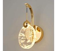 ZLLFHS Lamps, Wall Light Wall Light 5W Warm White Light Lighting Fixture Golden Wall-mounted Lamp Acrylic Round Shade Wall Sconce Polished Golden Finish Compatible with Living Room Kitchen Bed
