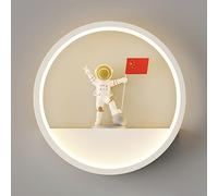 ZLLFHS LED Moon Sconce Indoor with Astronaut Decoration Child's Bedside Lamp, 3 Color Mode Creative Wall Lighting Fixtures for Bedroom Living Room Hallway