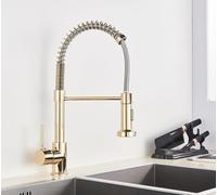 ZLLFHS Matte Black Sink Faucet with One Handle Spring Hot and Cold Water Tap Deck Mounted Bathroom Kitchen Crane Gold Innovative Technology
