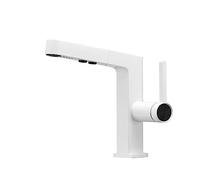 ZLLFHS Pull Faucet hot and Cold Basin Bathroom Cabinet wash Basin White Gray Faucet Intelligent Digital Display, White