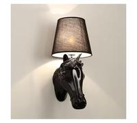 ZLLFHS Retro Resin Horse Wall Lamp Stair Living Room Bedroom Light Exhibition Aisle Corridor Hotel