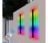 ZLLFHS RGB Outdoor Dimmable Wall Lights Lamp with Remote Control Gardens Wall Lamps Outside Indoor Long Strip Lamp IP65 Waterproof Wall Villa Terraces Exterior Walls